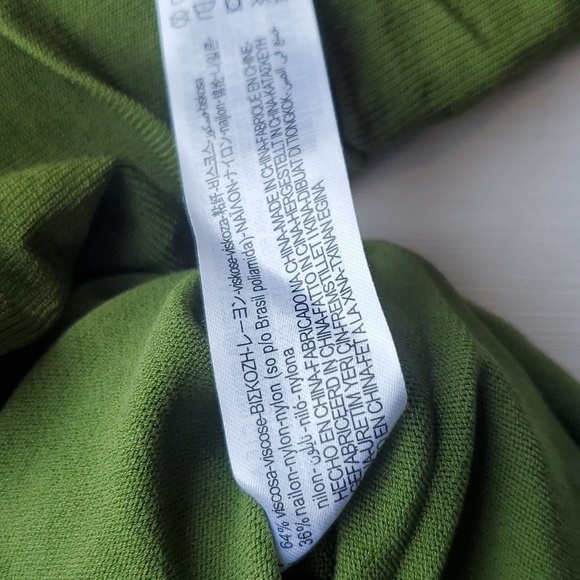 Zara Olive Green Ruched Off the Shoulder Crop Top S like new - Picture 7 of 7